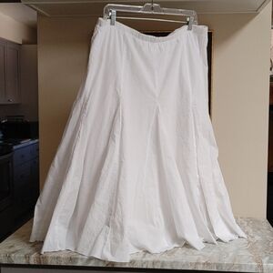 Karen Kane White Cotton Full Skirt 1X
